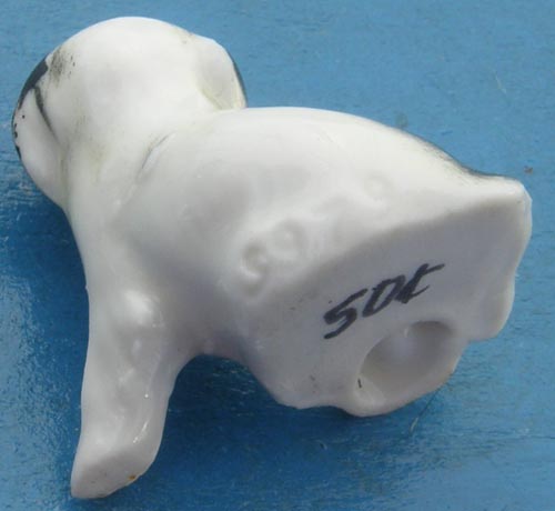 Vintage Japan Mini Bone China Black & White Spaniel Seated Japanese Chin Puppy Dog Figurine Miniature