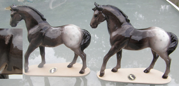 Vintage Hagen Renaker #3267 Appaloosa Stallion Orion Grey Blanket App HR Specialty Mini China Horse Ceramic Horse Figurine