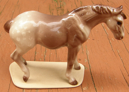 Vintage Hagen Renaker #3266 Appaloosa Mare Kamiah Chestnut Blanket App HR Specialty Mini China Horse Ceramic Horse Figurine