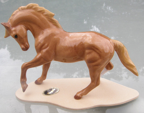 Vintage Hagen Renaker #3313 Thoroughbred New Era Chestnut TB Horse HR Specialty Mini China Horse Ceramic Horse Figurine
