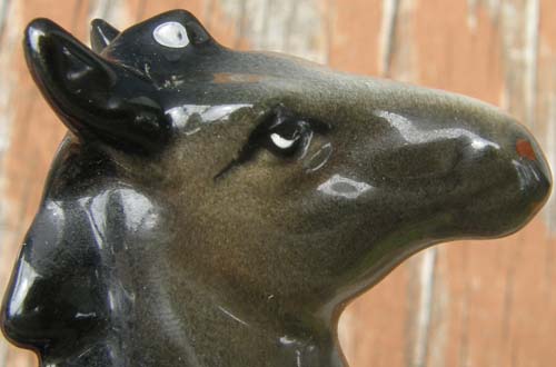 Vintage China Horse Beswick Stretched Foal Brownish Dark Grey Porcelain Horse Figurine