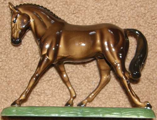 Vintage Loza Electrica Hagen Renaker Bay Dressage Horse On Base Horse Figurine #060