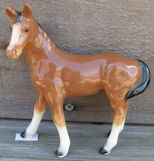 Vintage Enesco Japan China Horse Brown Porcelain Horse Figurine