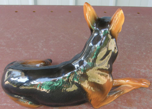 Vintage Ceramica De Cuernavaga German Shepherd Figurine Porcelain German Shepherd Dog Lying Mexico SA de CV China German Shepherd Pottery