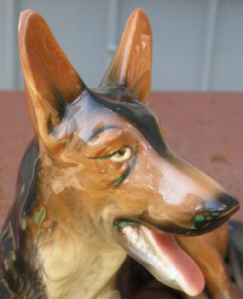 Vintage Ceramica De Cuernavaga German Shepherd Figurine Porcelain German Shepherd Dog Lying Mexico SA de CV China German Shepherd Pottery
