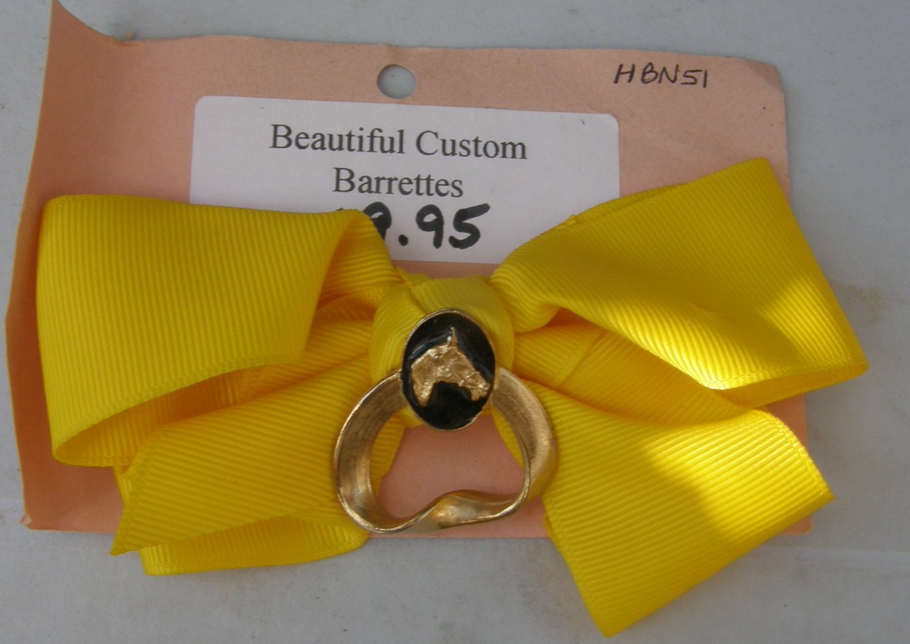 Hair Bow Hair Clip Hair Barrette Yellow/Gold Horse Head