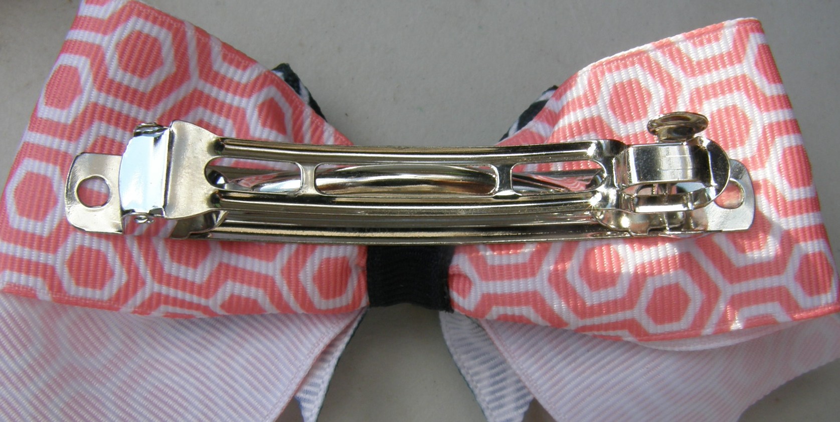 Bridle Path Bows Baby Bow Hair Bow Hair Clip Hair Barrette Childrens Hair Ribbons Black/Pink/White Pattern Silver Horse Shoe Horseshoe