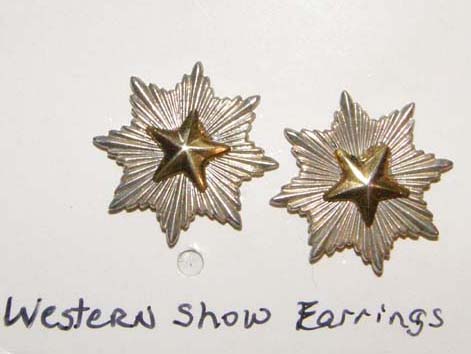 Western Star Pierced Earrings Horse Show Earrings