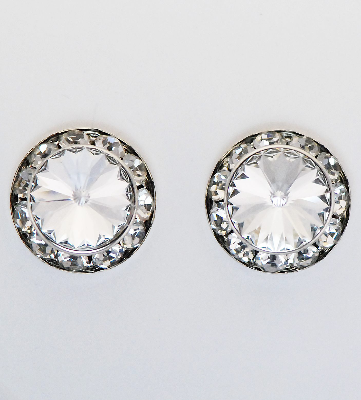 Horse Show Earrings Crystal Rondell Pierced Earrings with Crystal Stones