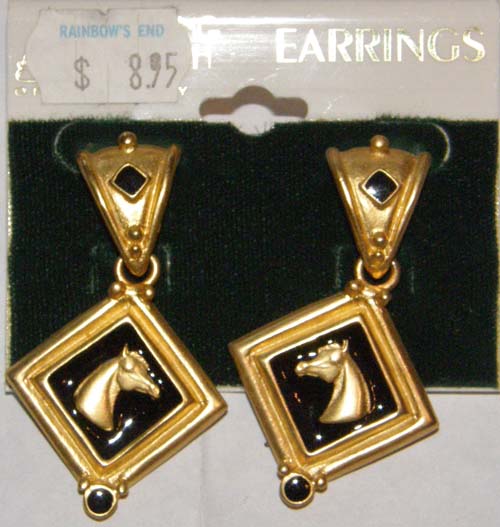 Arabian Horse Head Earrings Arabian Horsehead Dangle Pierced Earrings