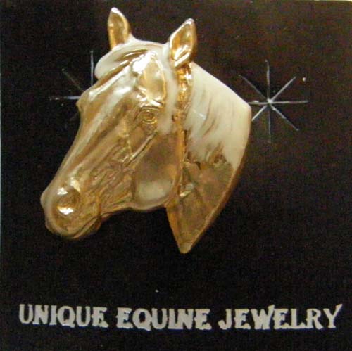 Unique Equine Jewelry Palomino Quarter Horse Head Pin Haflinger Horsehead Pin QH Brooch
