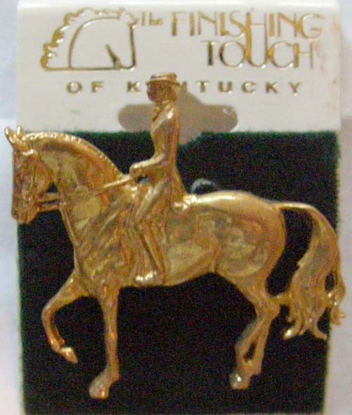 Dressage Horse & Rider Pin English Horse Brooch