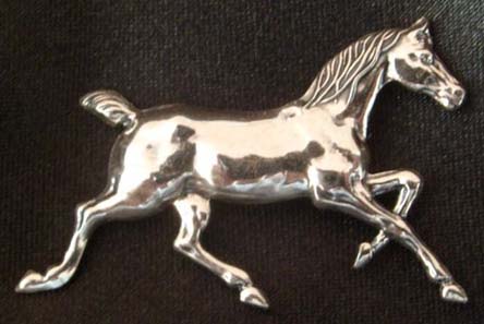 Vintage Beaucraft Sterling Silver Galloping Horse Pin Running Horse Brooch