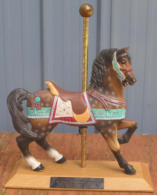 PJ's Carousel Collection Dentzel Stander Carousel Horse on Wooden Base Carousel Horse Replica Dollywood