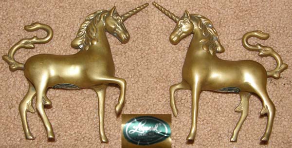 Vintage Leonard Solid Brass Standing Unicorn Figurine