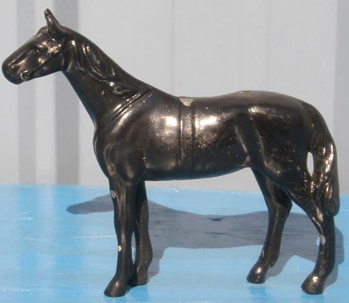 Vintage Lead Horse Figurine Metal Toy Horse Black