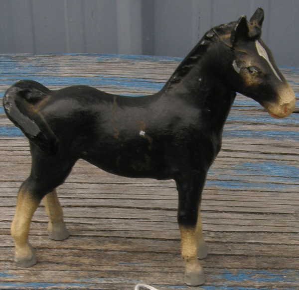 Vintage Lead Horse Figurine Metal Toy Horse Black