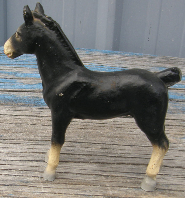 Vintage Lead Horse Figurine Metal Toy Horse Black