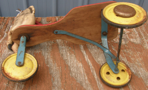 Vintage 3 Wheeled Horse Childs Riding Toy Horse Head Tricycle Antique Childs Pedal Car