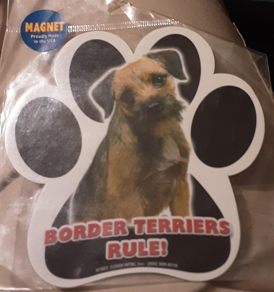 Border Terriers Rule Dog Car Fridge Magnet Terrier Dog Pawprint Refrigerator Magnet