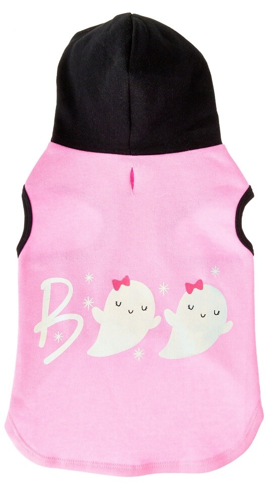 Vibrant Life Halloween Costume Accessory Halloween Pink Hoodie With Ghosts M Dog Costume
