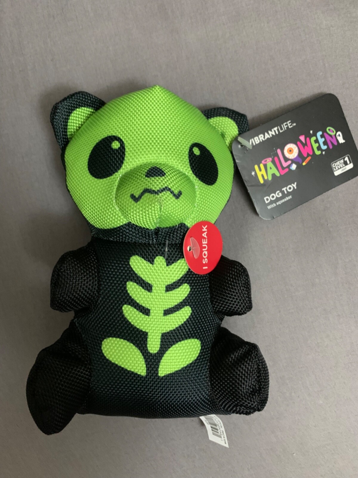 Vibrant Life Dog Toy Halloween Panda Bear Skeleton With Squeaker Squeaky Toy