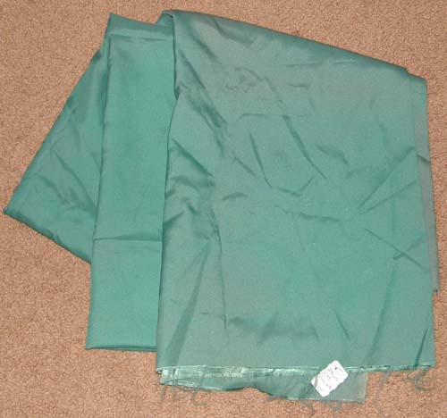 Vintage Green Satin Fabric Cotton Dress Material Remnant