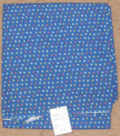 Floral Print on Navy Blue Fabric Cotton/Poly Dress Material Calico Material Remnant