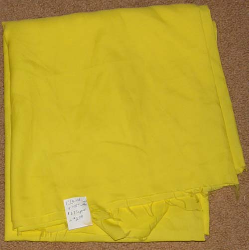 Poly/Nylon? Yellow Fabric Cotton Dress Material Remnant