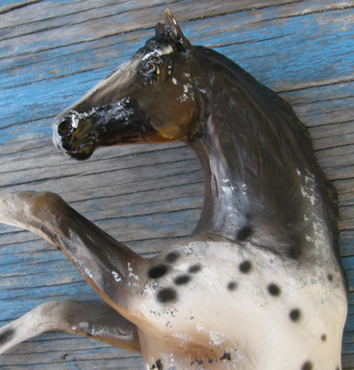 PS Peter Stone #RR10000 Black Roan Appaloosa Rearing Horse Canadian Thunder App