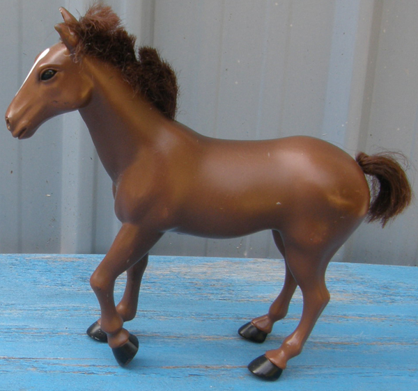 Heavy Rubber Horse Model Toy Julip? Isis? Model Horse Foal Figurine Brown Hair Mane Tail