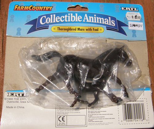 Ertl Farm Country Collectible Animals Thoroughbred Mare & Foal Bay TB Horse #4116