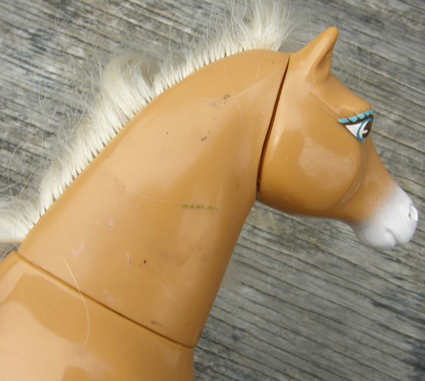 Vintage Mattel Palomino Horse Movable Legs Neck Brushable Mane Tail 7"