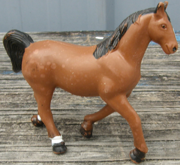 Vintage Funrise Miniature Horse Bay Brown Tennessee Walker Horse Figurine Plastic Rubber