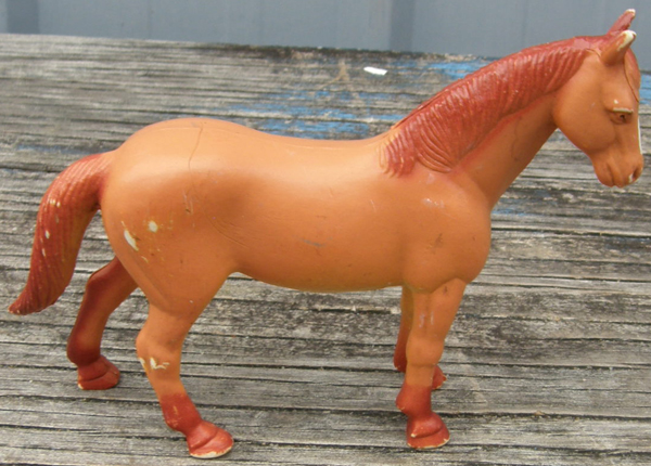 Vintage Funrise Miniature Horse Orangey Brown Brumby Horse Figurine Plastic Rubber