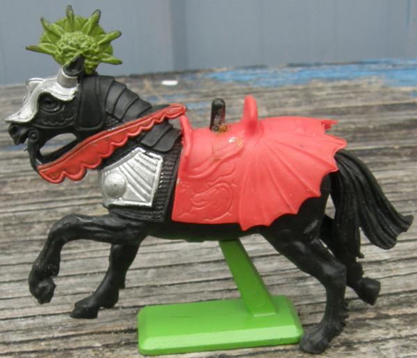 Vintage Britains Ltd Deetail Medieval Knights Black Horse on Stand