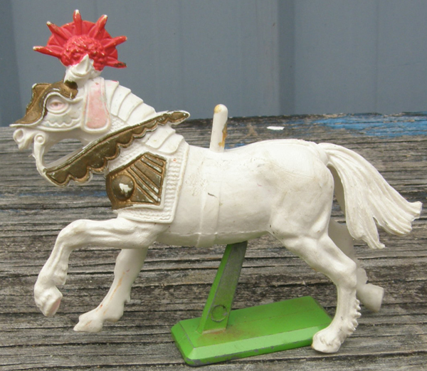 Vintage Britains Ltd Deetail Medieval Knights White Horse on Stand