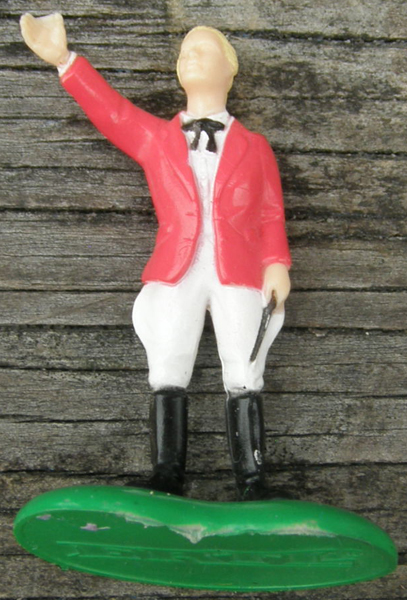 Vintage ERTL English Horse Rider Standing Figurine On Base