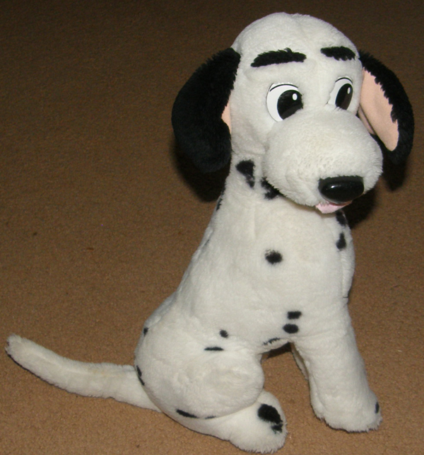 Mattel 1991 Disney Plush 101 Dalmatians Pongo Stuffed Animal Dalmatian Dog Seated Dog