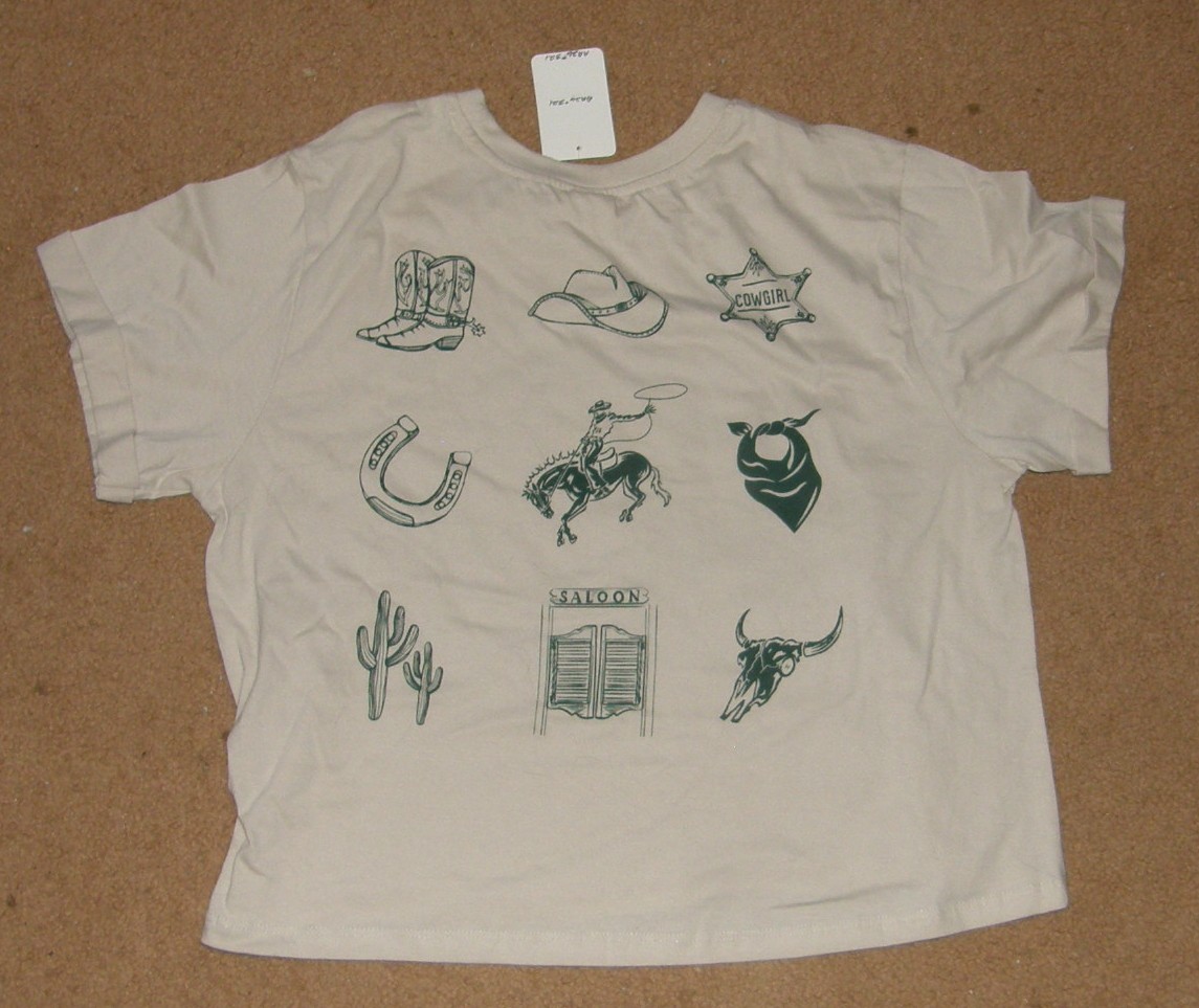 Vibe N Take Me To The Rodeo Horse T-Shirt Horse Tee Shirt Youth L Tan