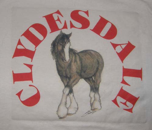 Clydesdale Draft Horse T-Shirt, Horse Tee Shirt