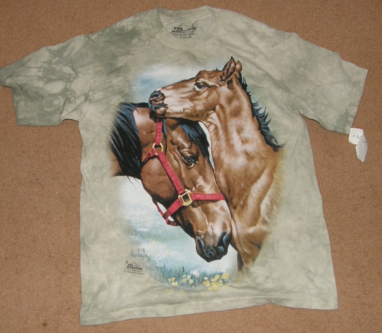 The Mountain Horses T-Shirt Mare & Foal Horse Tee Shirt S