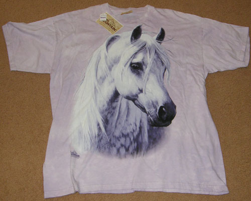 The Mountain Moonshadow T-Shirt White Grey Arabian Tee Shirt Lavender Hand Dyed Adult 2XL XXL