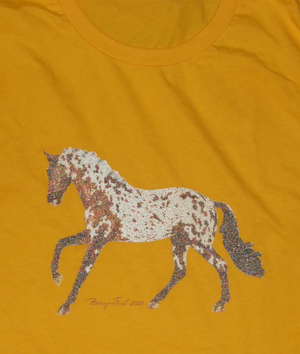 Breyerfest 2021 Celebration Model #711396 Breyer Danashs Northern Tempest Appaloosa Horse T-Shirt App Horse Tee Adult 4XL Yellow