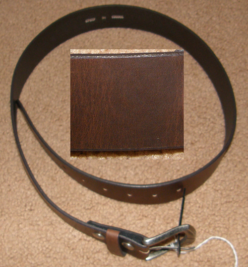 Brown Leather Belt with Buckle