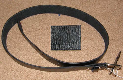 Black Leather Belt with Buckle