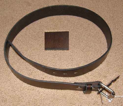 Distressed Brown Leather Belt with Buckle