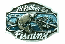 I'd Rather Be Fishing Belt Buckle Western Belt Buckle
