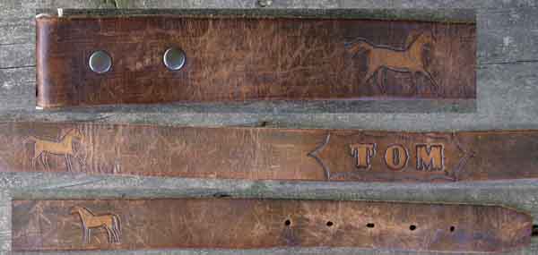 Smooth Leather Belt Tooled Leather Western Belt no Buckle Personalized Belt Tom
