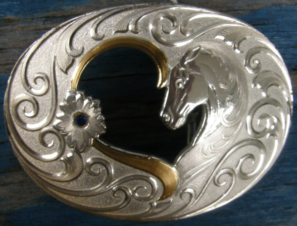 Montana Silversmiths Horse Love Belt Buckle Heart Cut Out Horsehead Buckle Horse Head Buckle